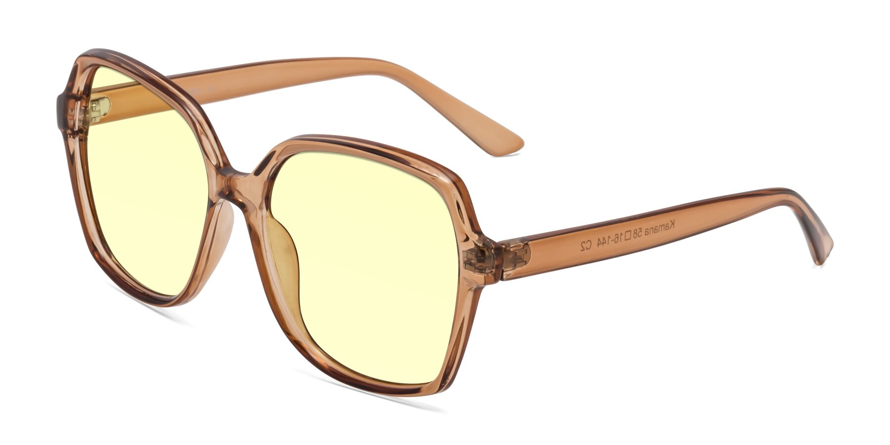 Angle of Kamana in Light Brown with Light Yellow Tinted Lenses