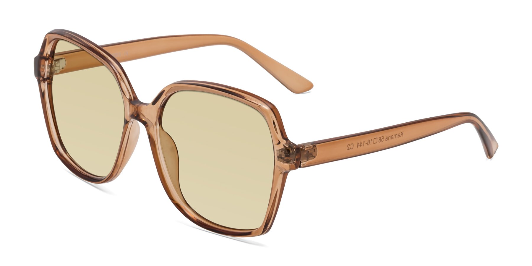 Angle of Kamana in Light Brown with Light Champagne Tinted Lenses