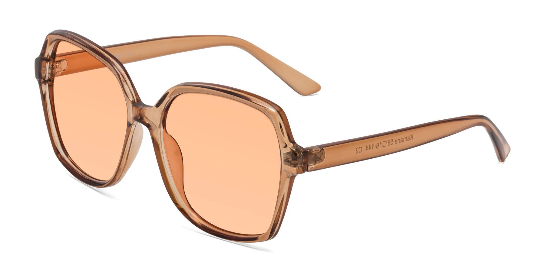 Angle of Kamana in Light Brown with Light Orange Tinted Lenses