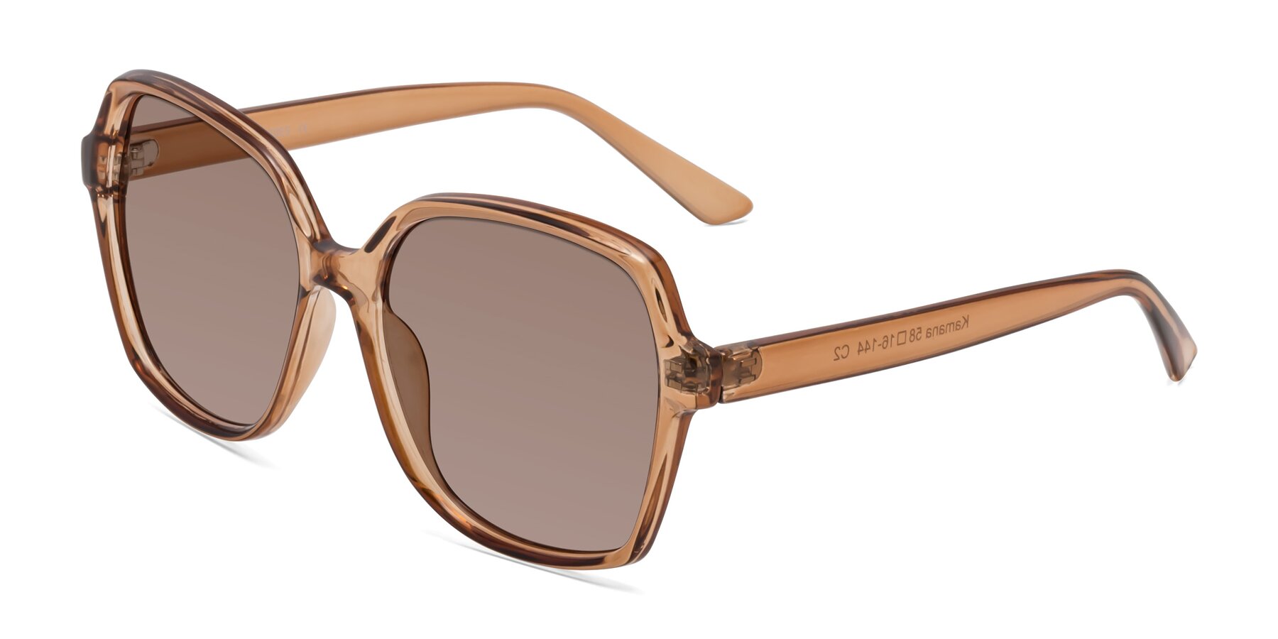 Angle of Kamana in Light Brown with Medium Brown Tinted Lenses