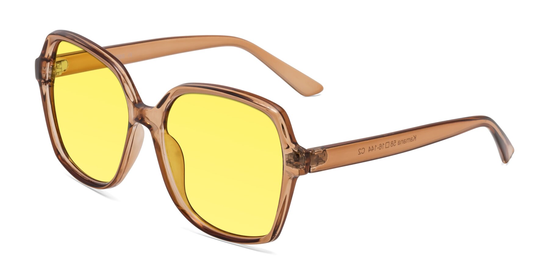 Angle of Kamana in Light Brown with Medium Yellow Tinted Lenses