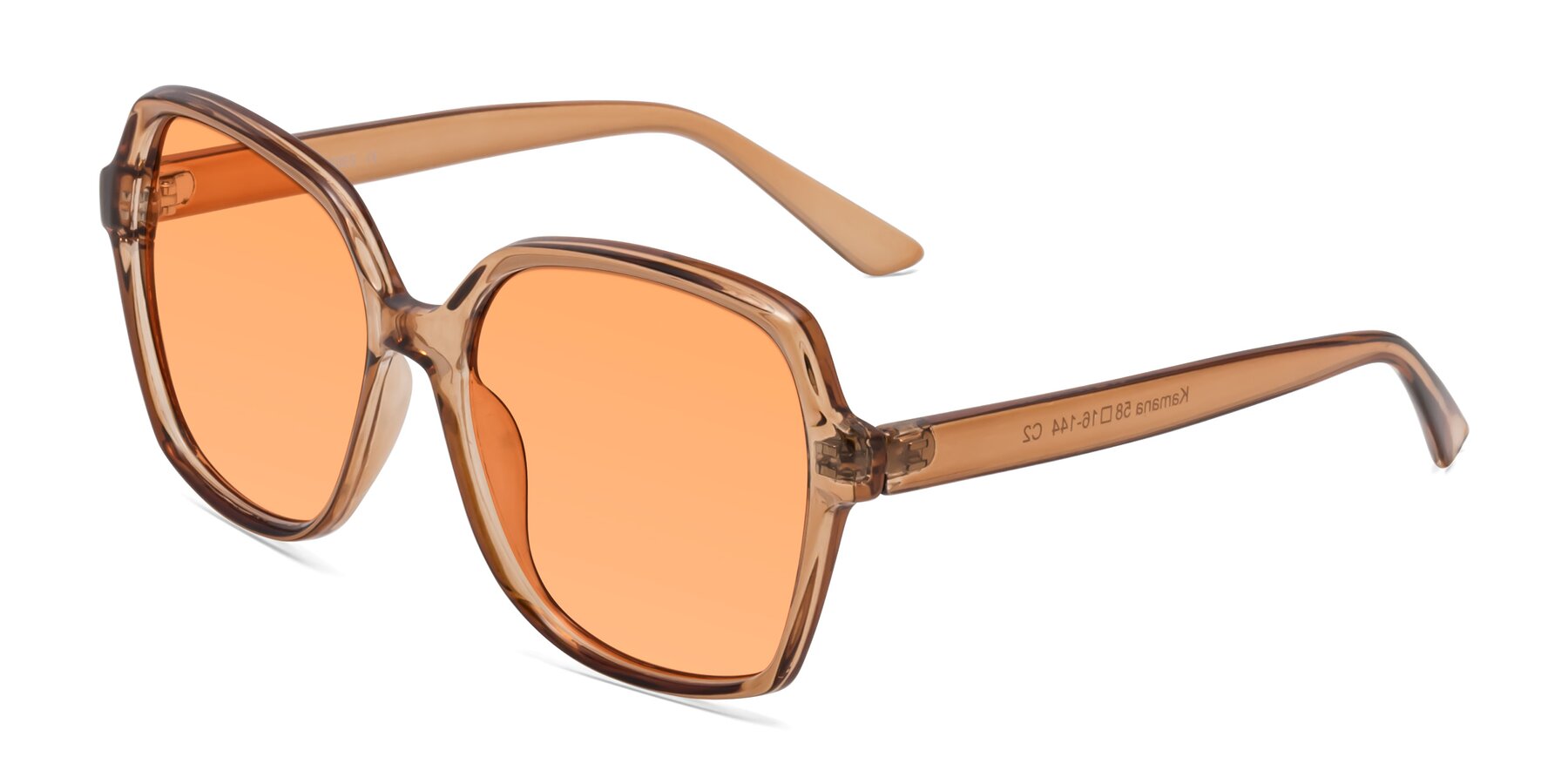Angle of Kamana in Light Brown with Medium Orange Tinted Lenses