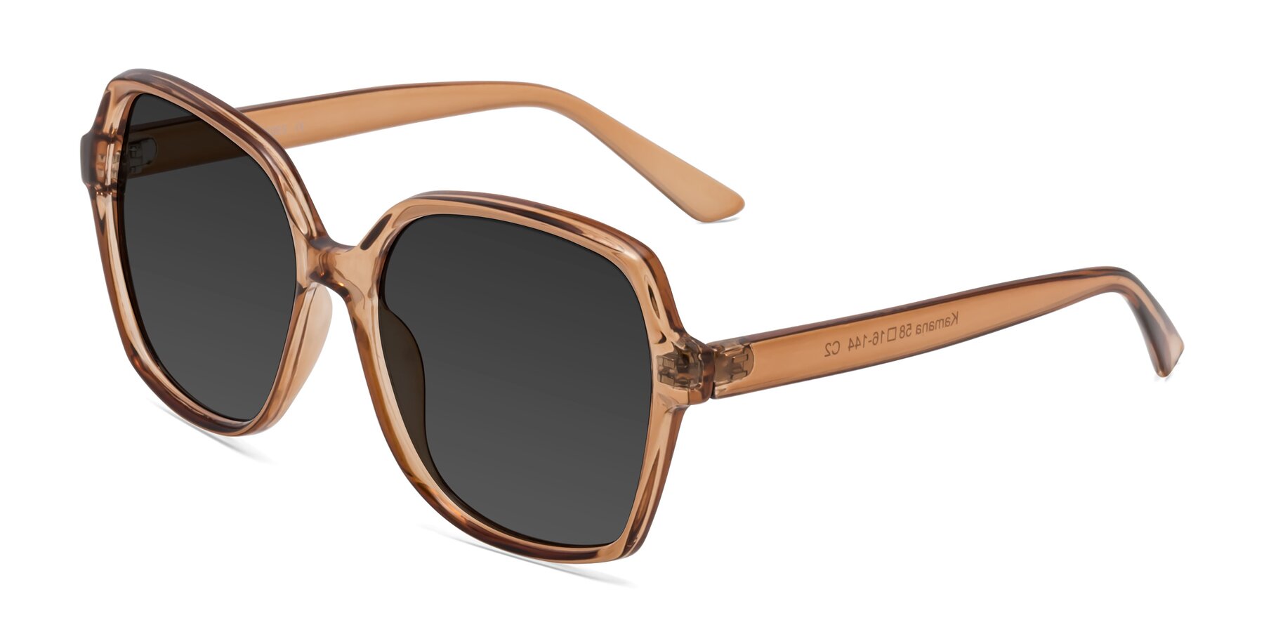 Angle of Kamana in Light Brown with Gray Tinted Lenses