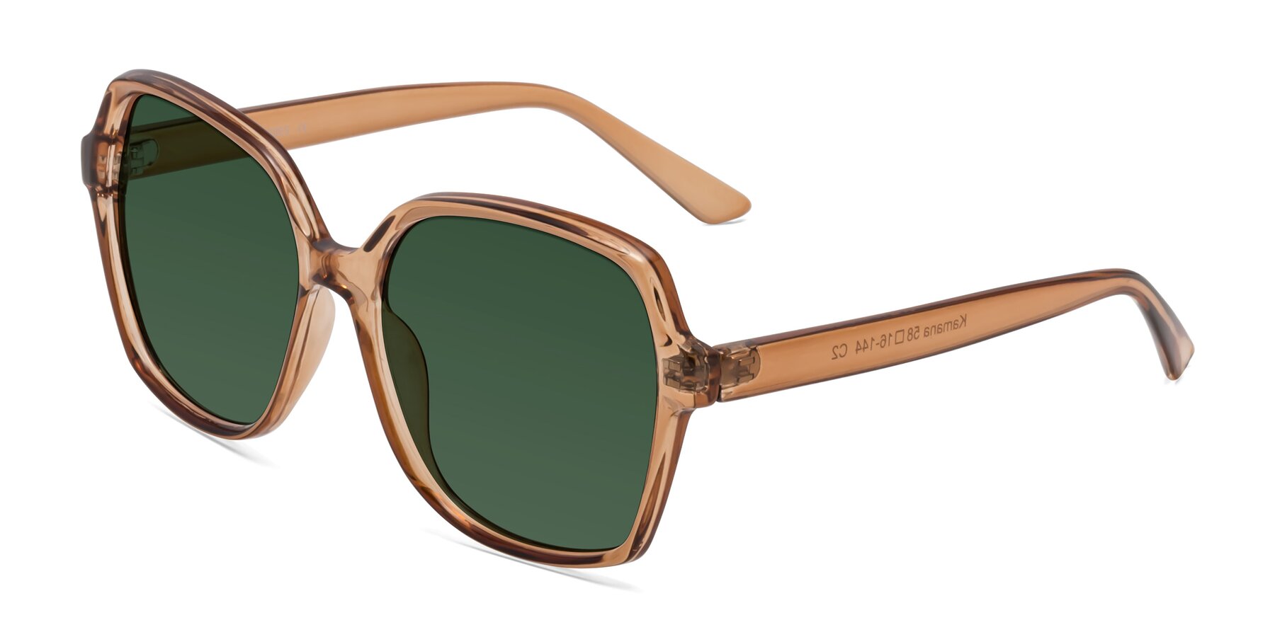 Angle of Kamana in Light Brown with Green Tinted Lenses