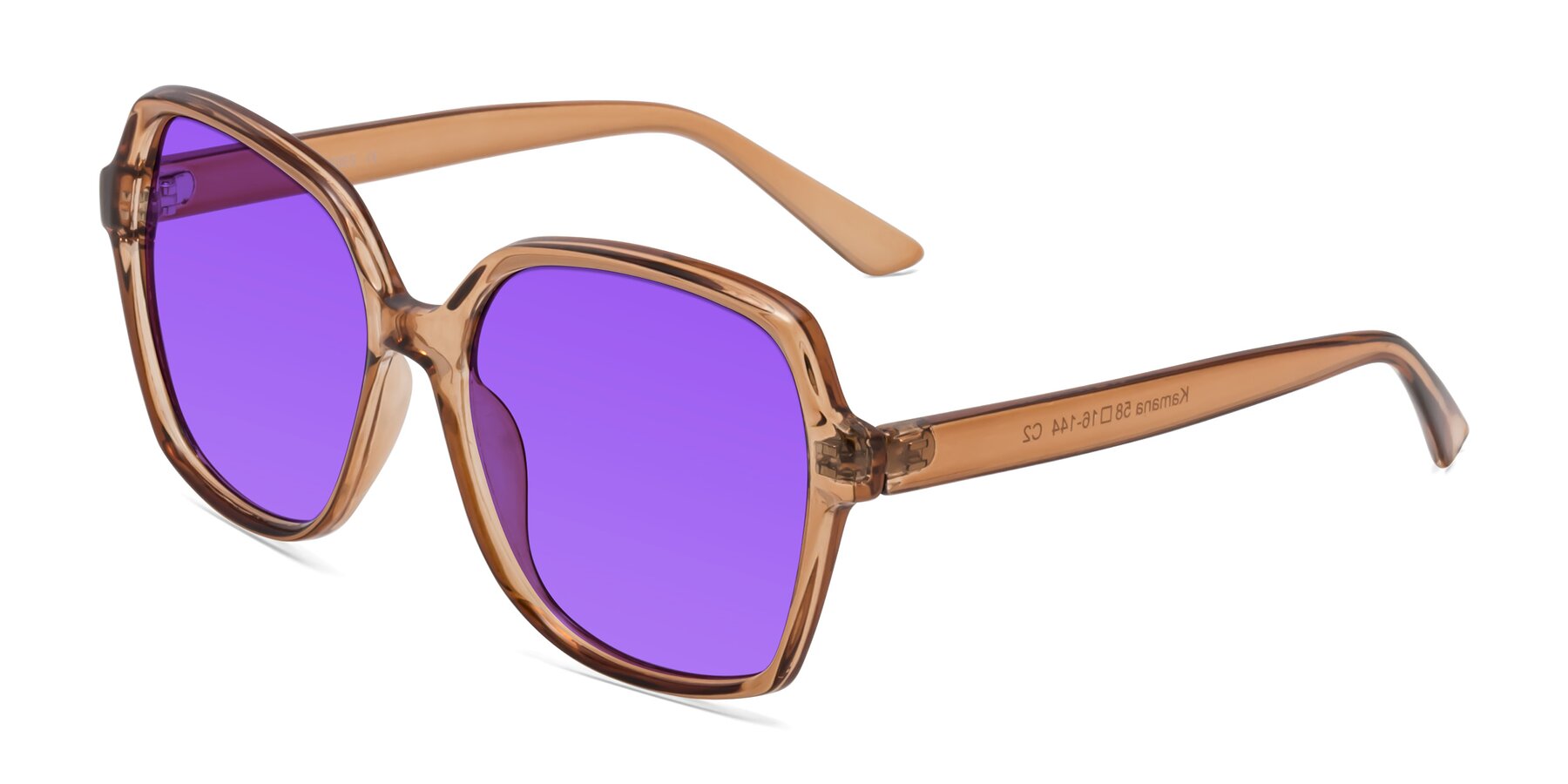 Angle of Kamana in Light Brown with Purple Tinted Lenses