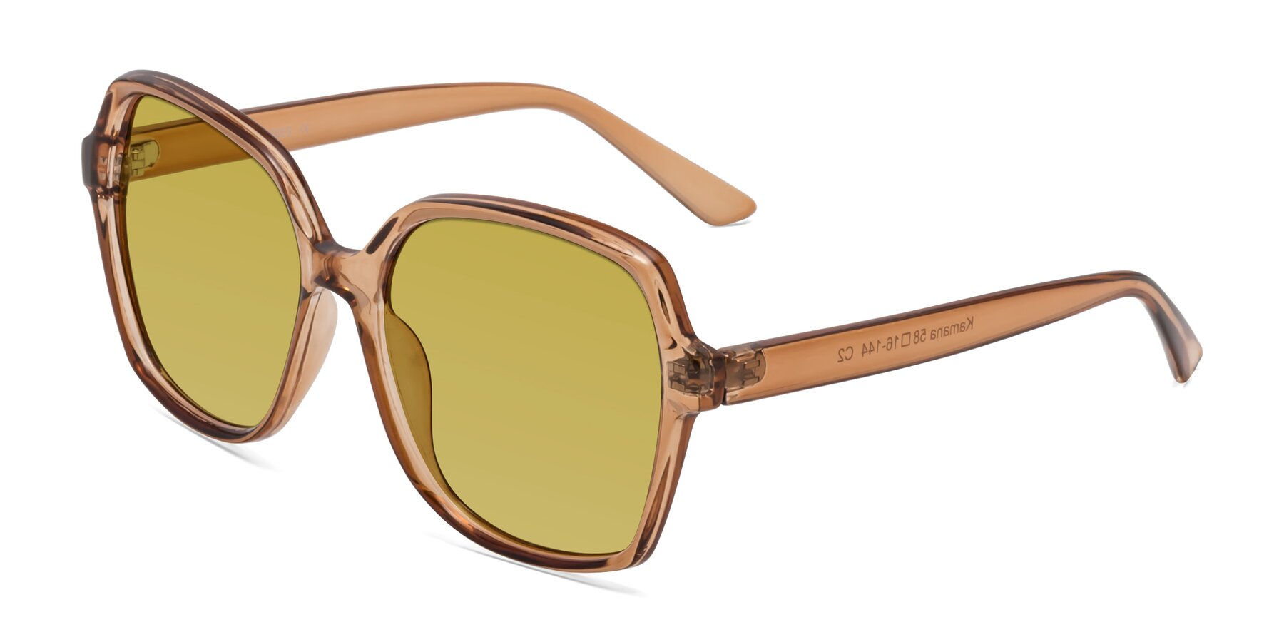 Angle of Kamana in Light Brown with Champagne Tinted Lenses