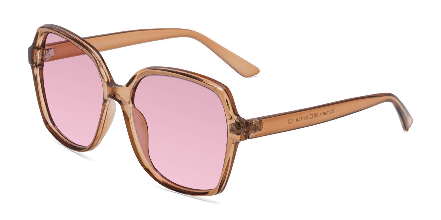 Angle of Kamana in Light Brown with Light Wine Tinted Lenses