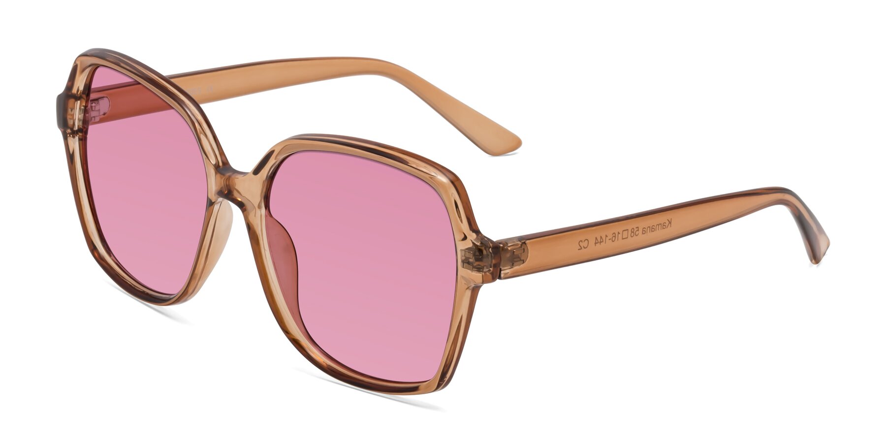 Angle of Kamana in Light Brown with Medium Wine Tinted Lenses