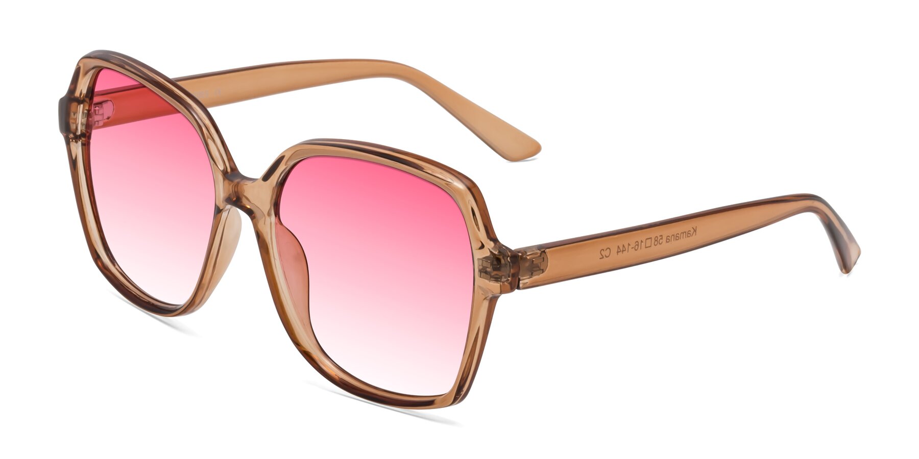 Angle of Kamana in Light Brown with Pink Gradient Lenses