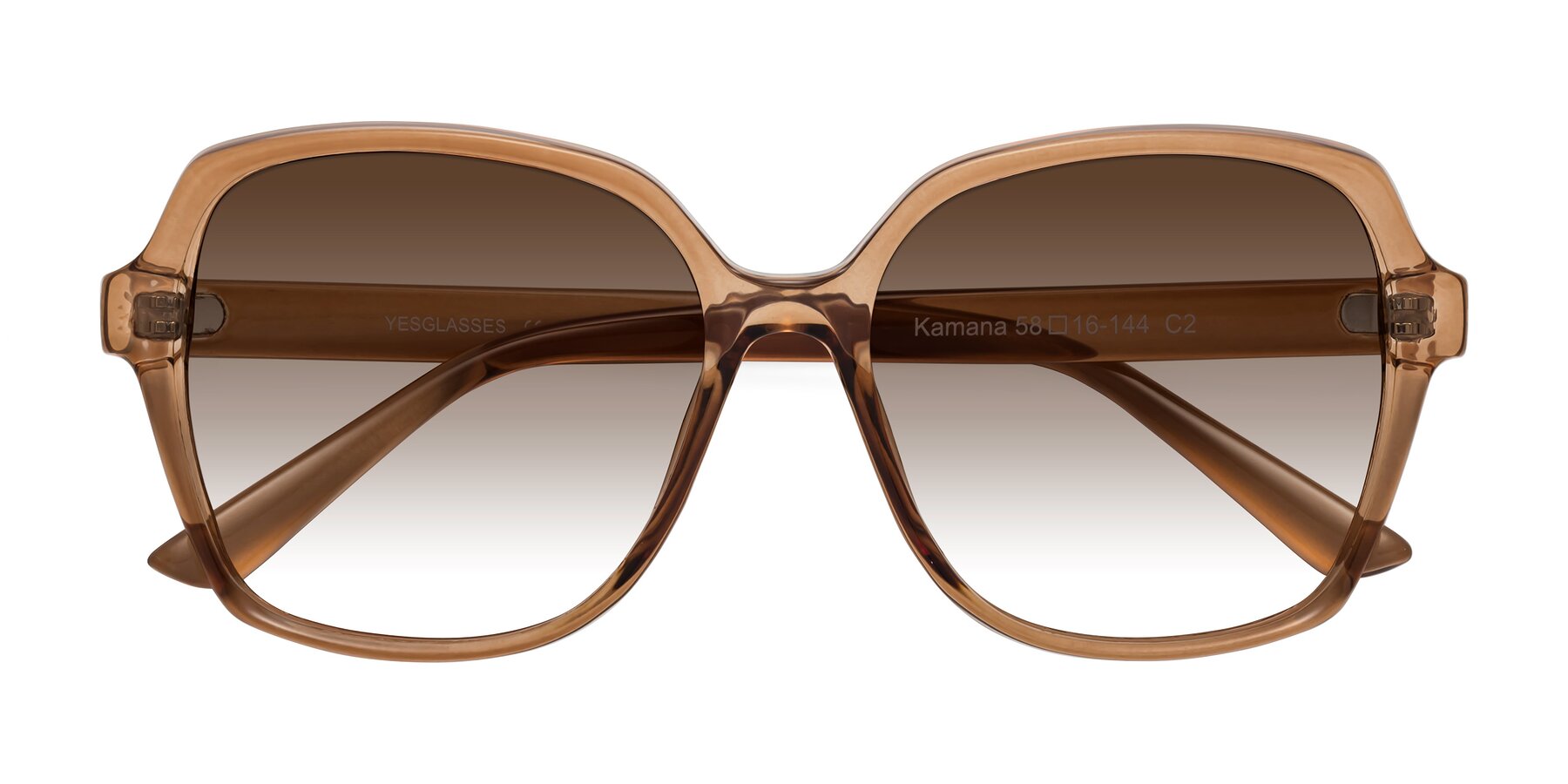 Folded Front of Kamana in Light Brown with Brown Gradient Lenses