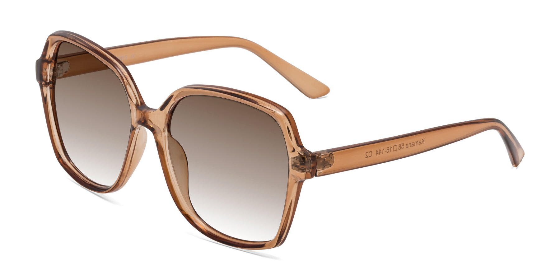 Angle of Kamana in Light Brown with Brown Gradient Lenses