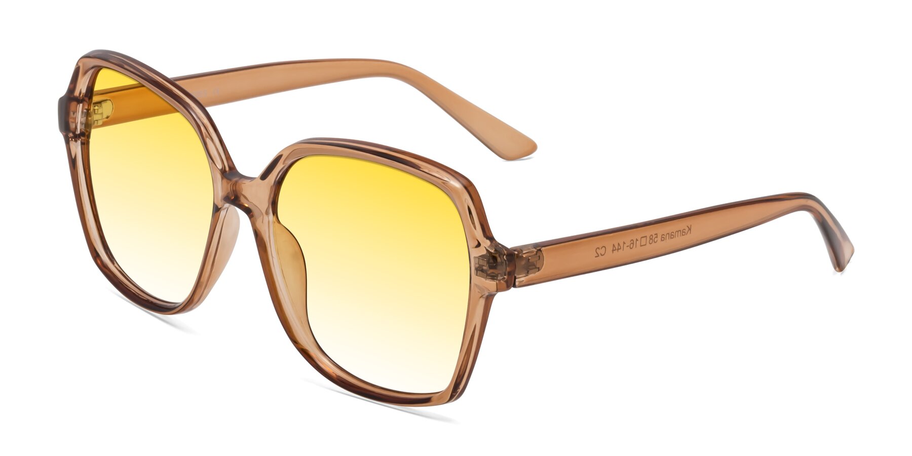 Angle of Kamana in Light Brown with Yellow Gradient Lenses