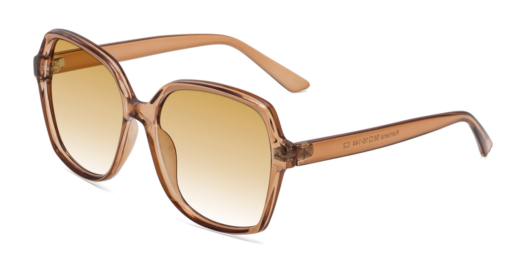 Angle of Kamana in Light Brown with Champagne Gradient Lenses