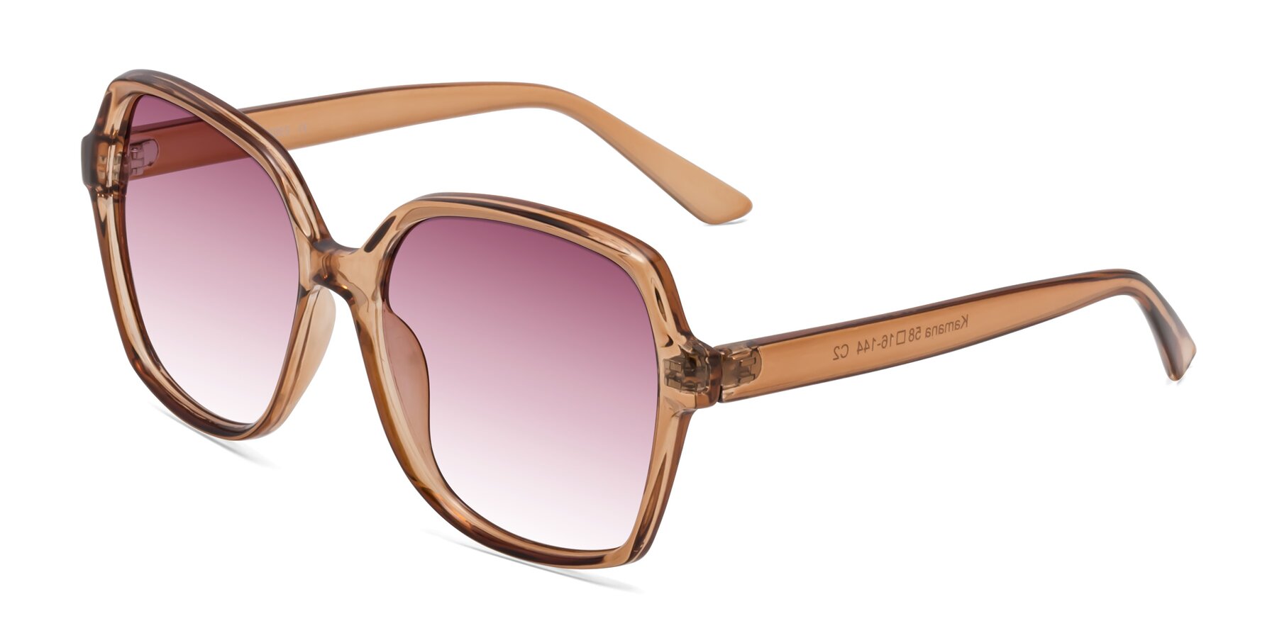 Angle of Kamana in Light Brown with Wine Gradient Lenses