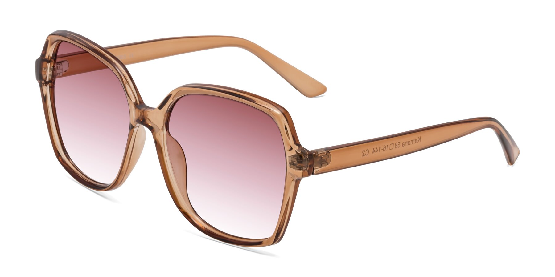 Angle of Kamana in Light Brown with Garnet Gradient Lenses