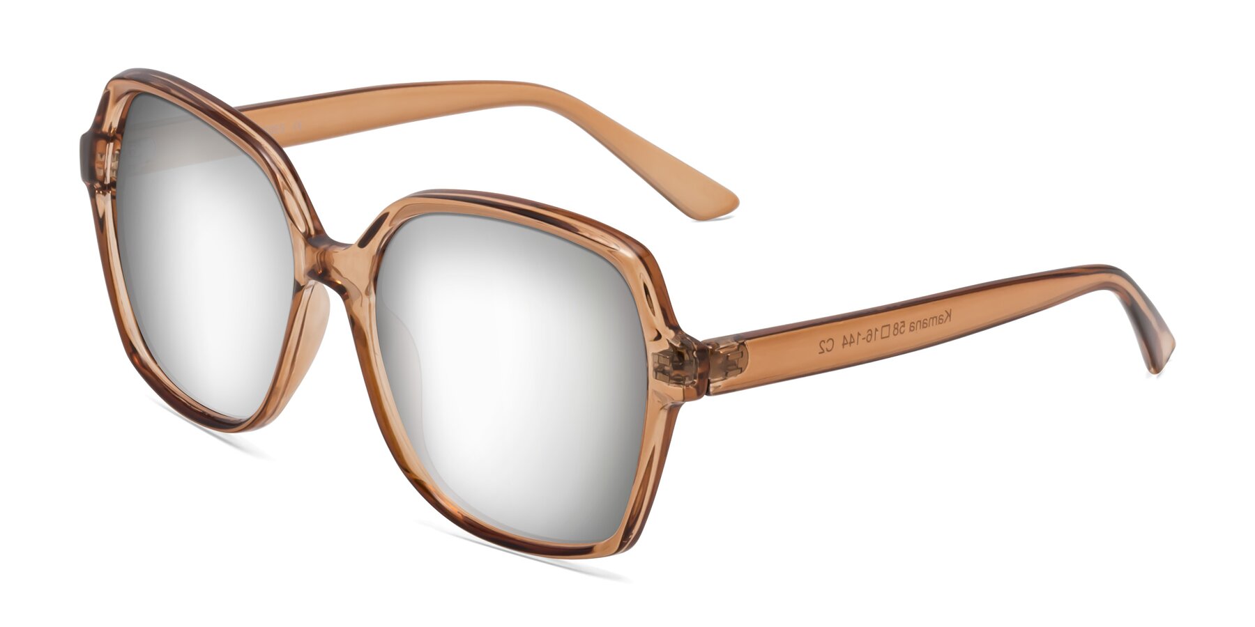Angle of Kamana in Light Brown with Silver Mirrored Lenses
