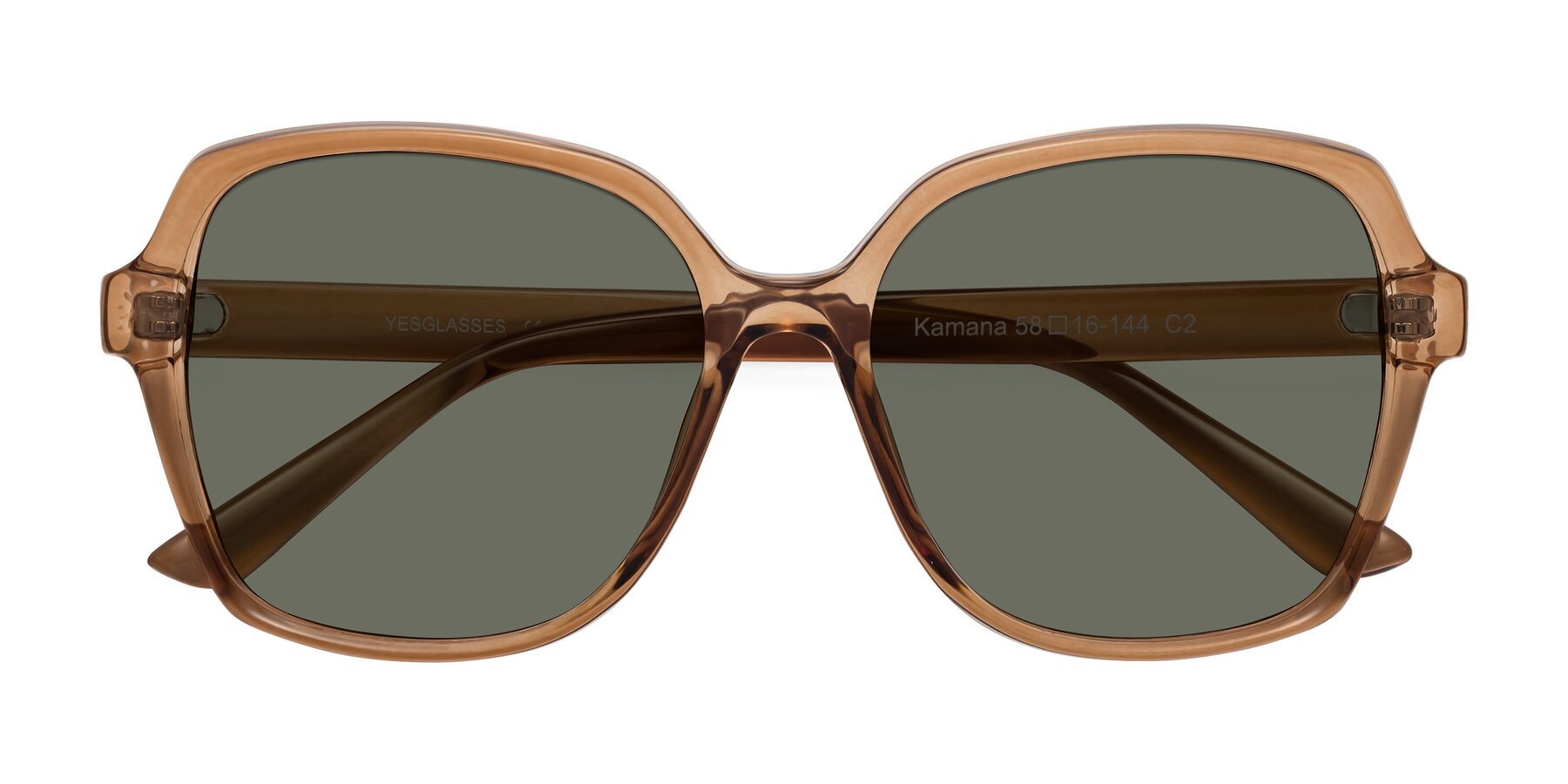 Folded Front of Kamana in Light Brown with Gray Polarized Lenses
