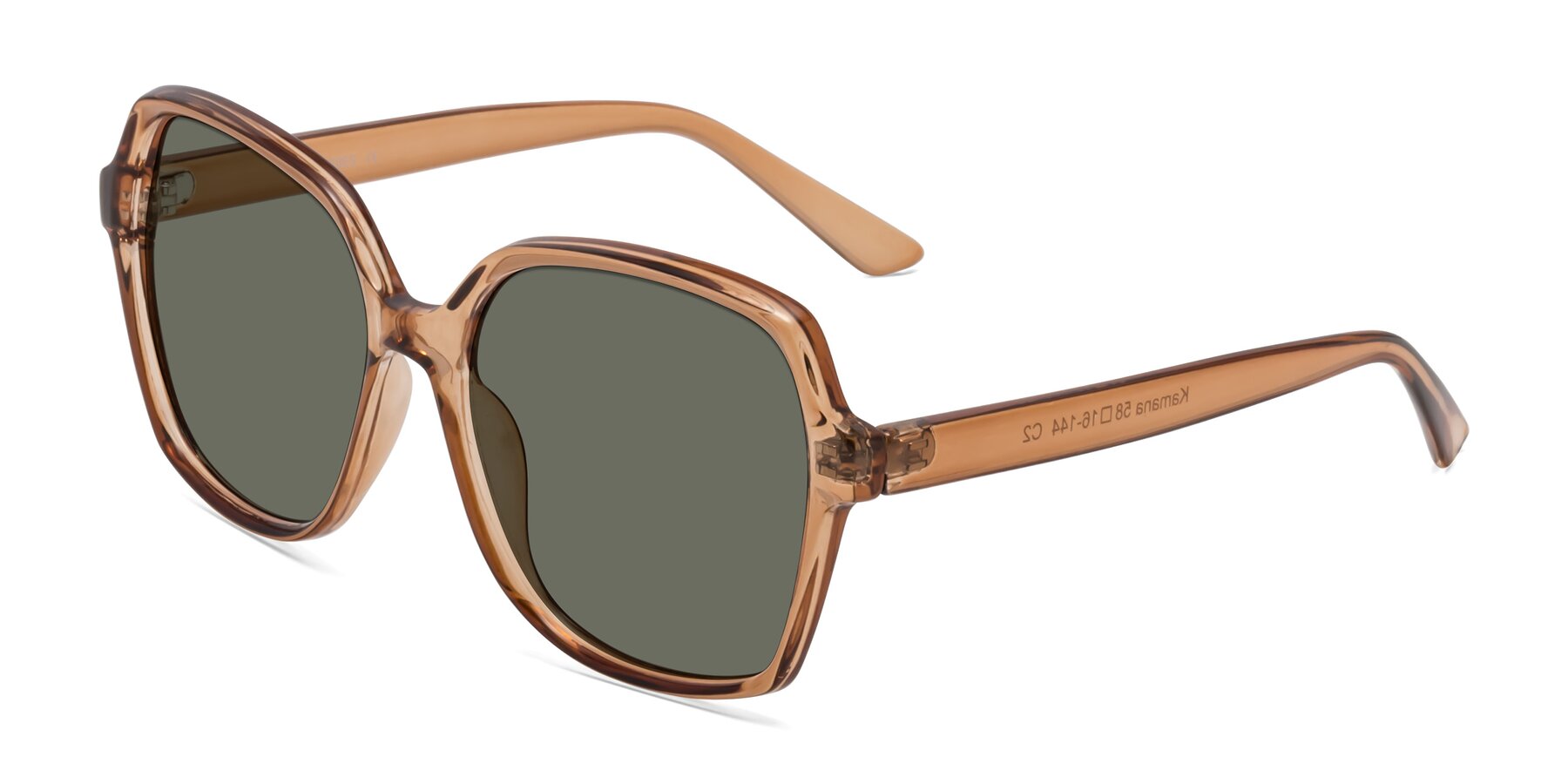 Angle of Kamana in Light Brown with Gray Polarized Lenses