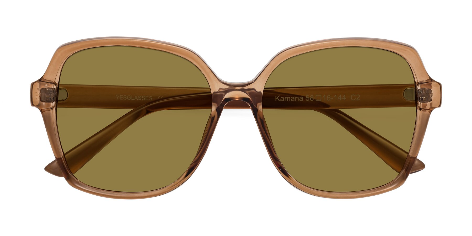 Folded Front of Kamana in Light Brown with Brown Polarized Lenses