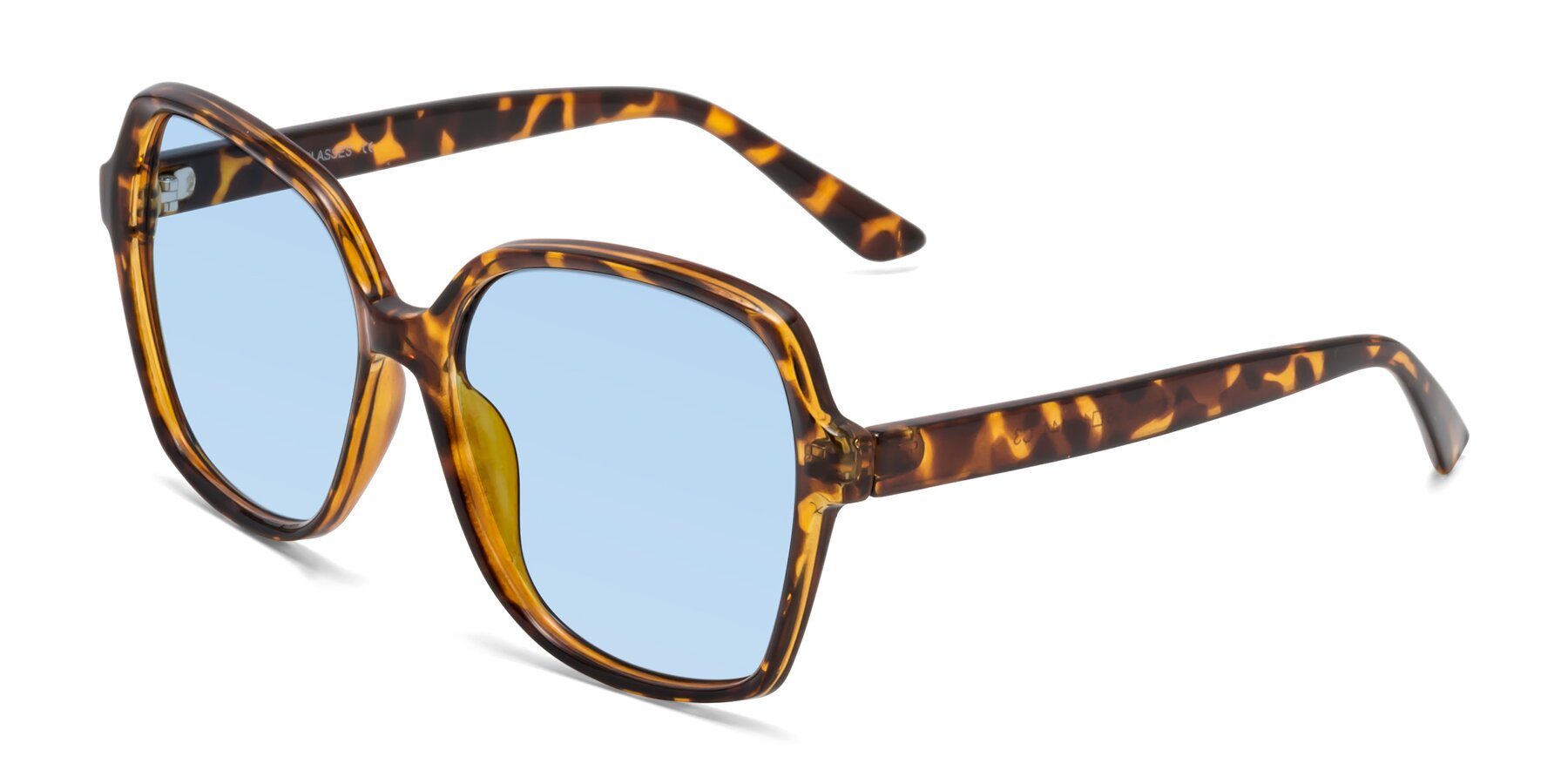Angle of Kamana in Tortoise with Light Blue Tinted Lenses