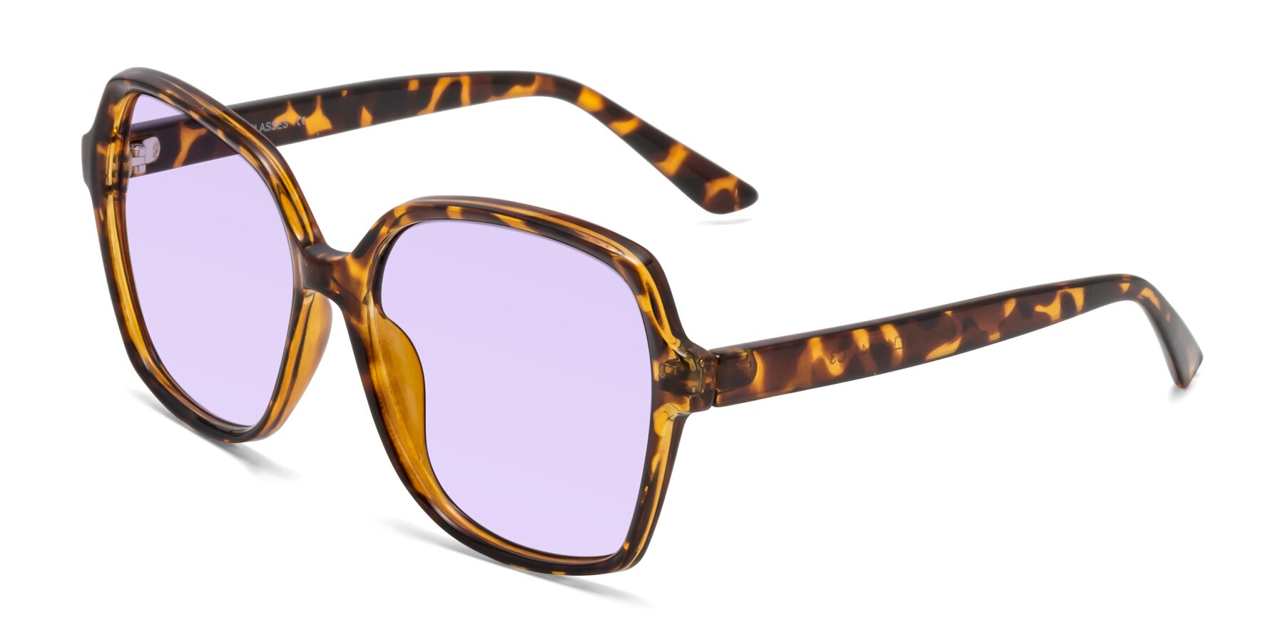 Angle of Kamana in Tortoise with Light Purple Tinted Lenses