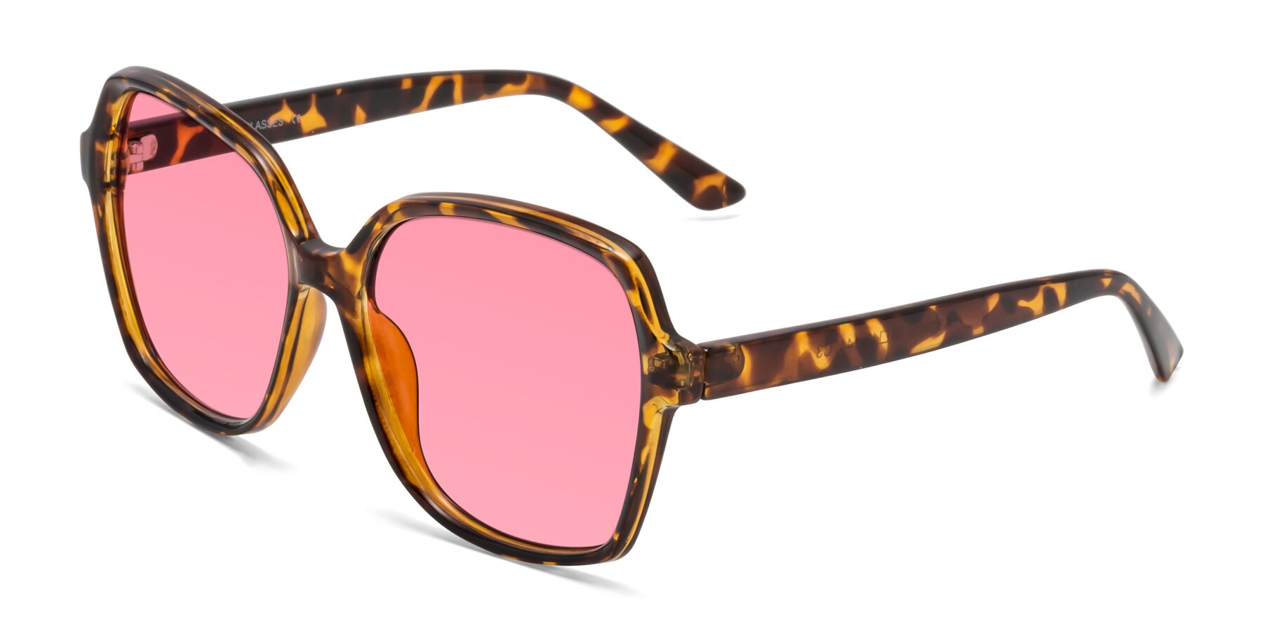 Angle of Kamana in Tortoise with Pink Tinted Lenses