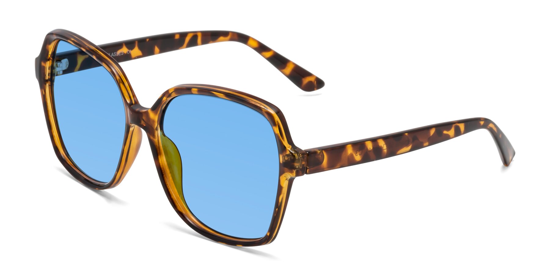 Angle of Kamana in Tortoise with Medium Blue Tinted Lenses