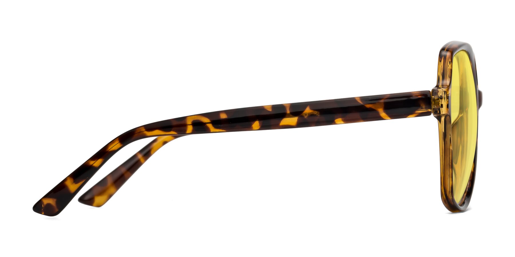 Side of Kamana in Tortoise with Medium Yellow Tinted Lenses