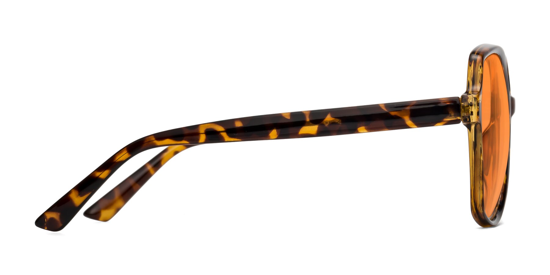 Side of Kamana in Tortoise with Orange Tinted Lenses