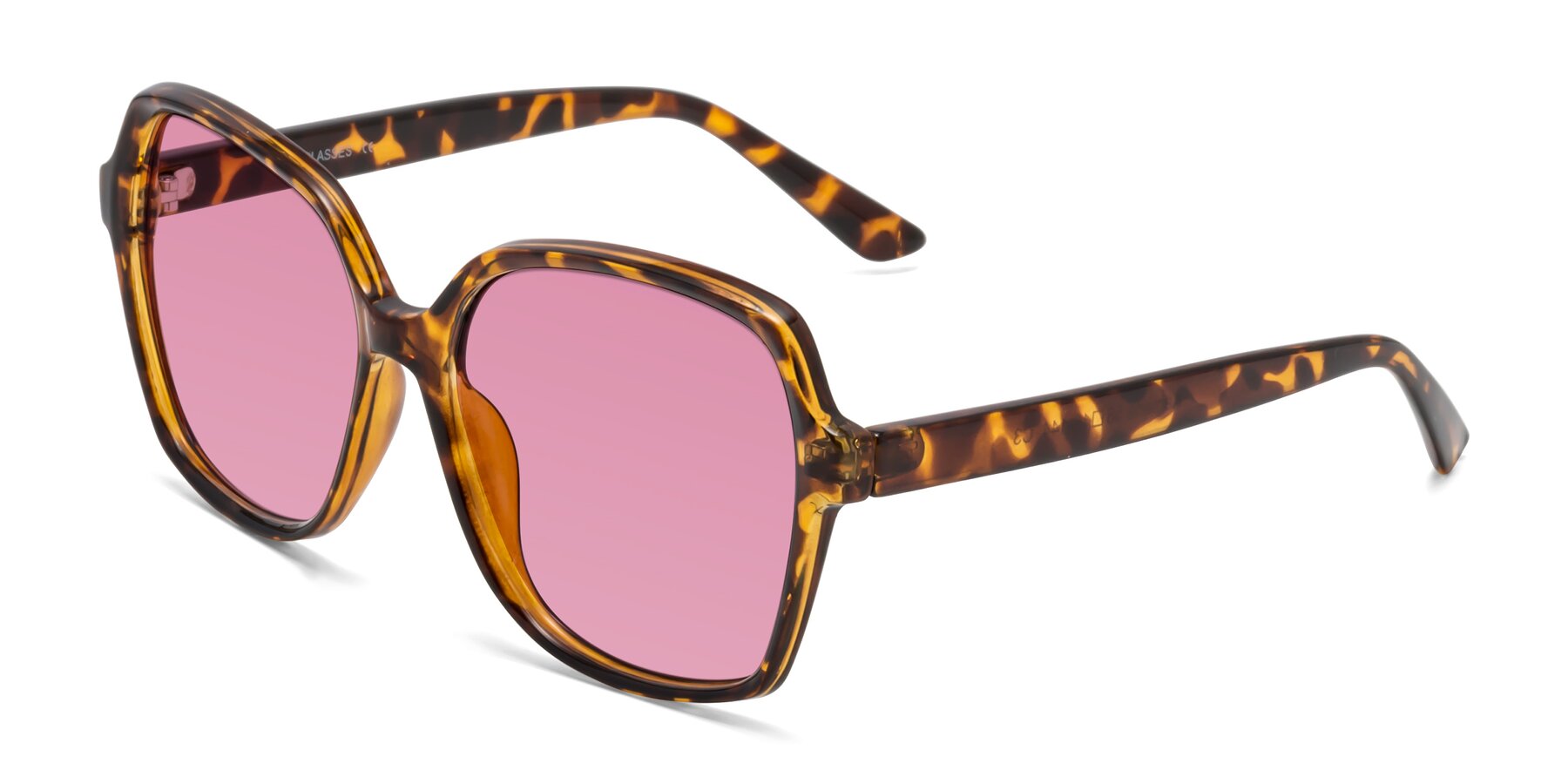 Angle of Kamana in Tortoise with Medium Wine Tinted Lenses