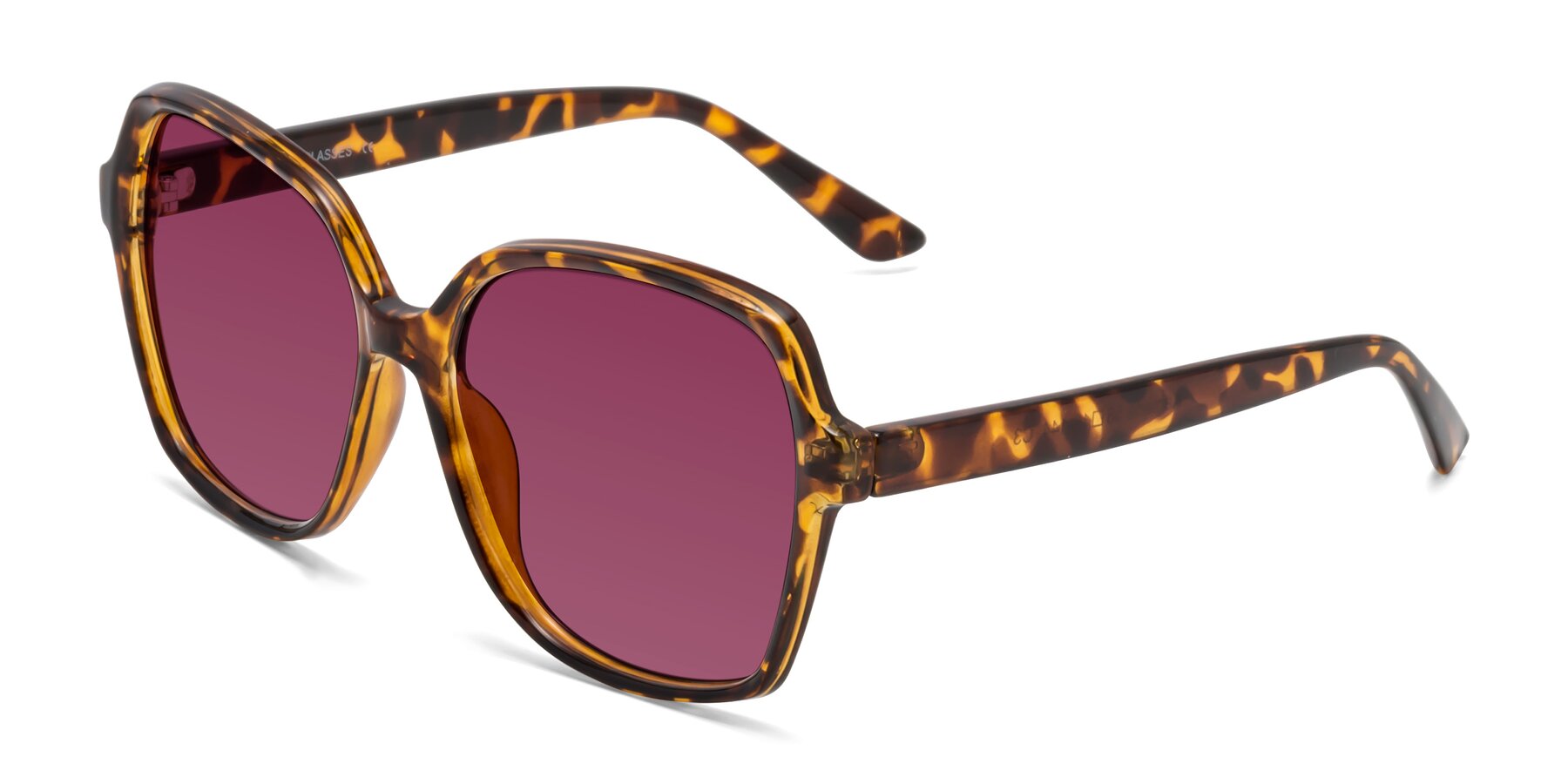 Angle of Kamana in Tortoise with Wine Tinted Lenses