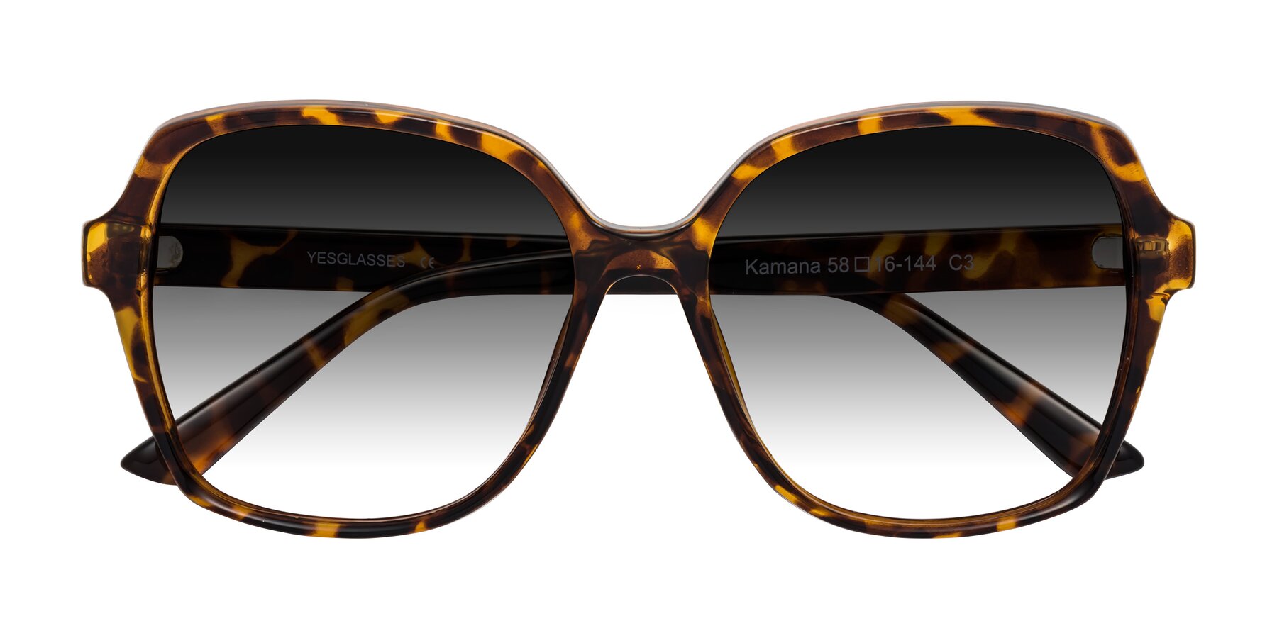 Folded Front of Kamana in Tortoise with Gray Gradient Lenses