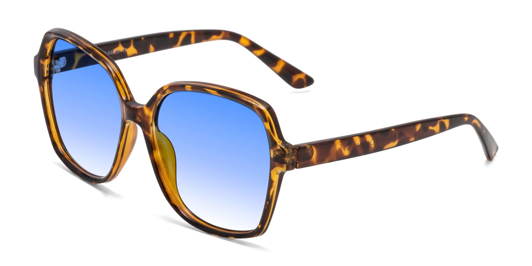 Angle of Kamana in Tortoise with Blue Gradient Lenses