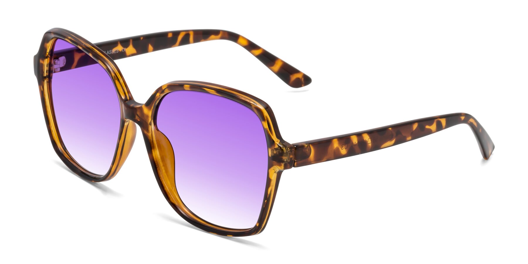 Angle of Kamana in Tortoise with Purple Gradient Lenses