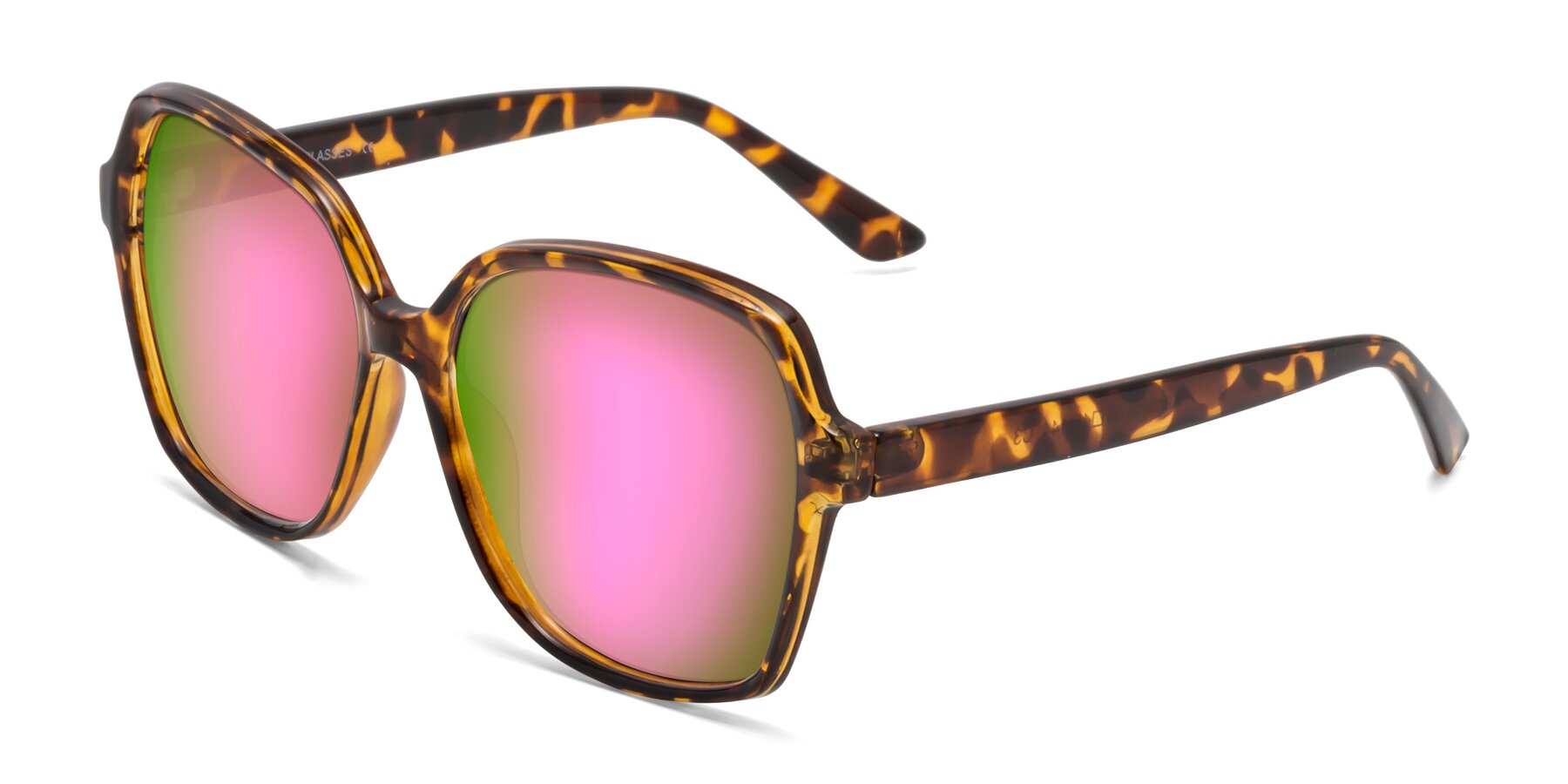 Angle of Kamana in Tortoise with Pink Mirrored Lenses