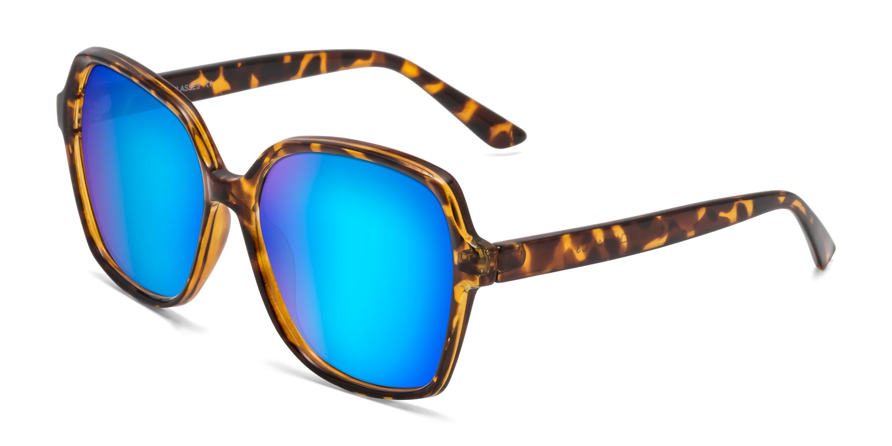 Angle of Kamana in Tortoise with Blue Mirrored Lenses
