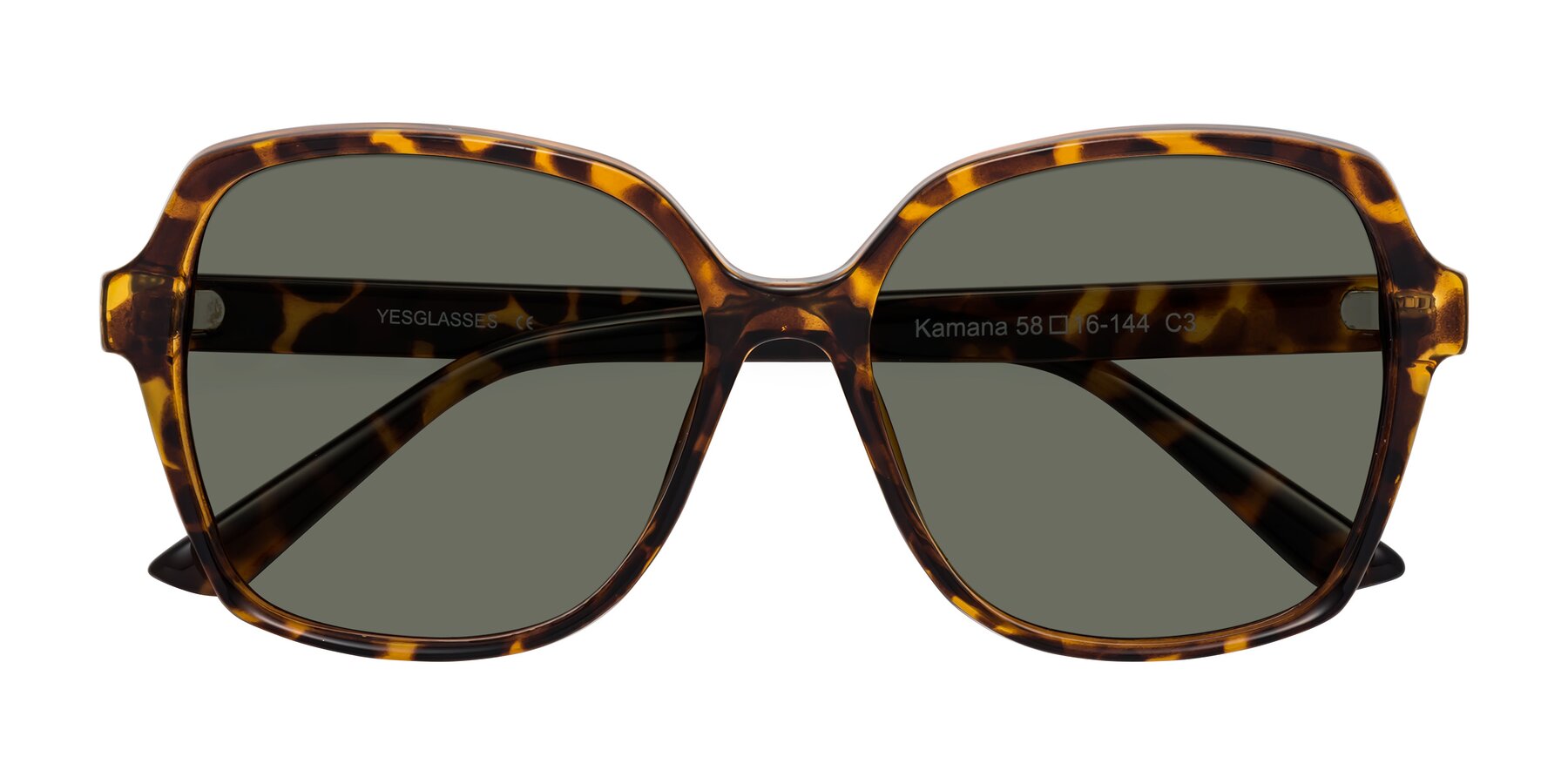 Folded Front of Kamana in Tortoise with Gray Polarized Lenses