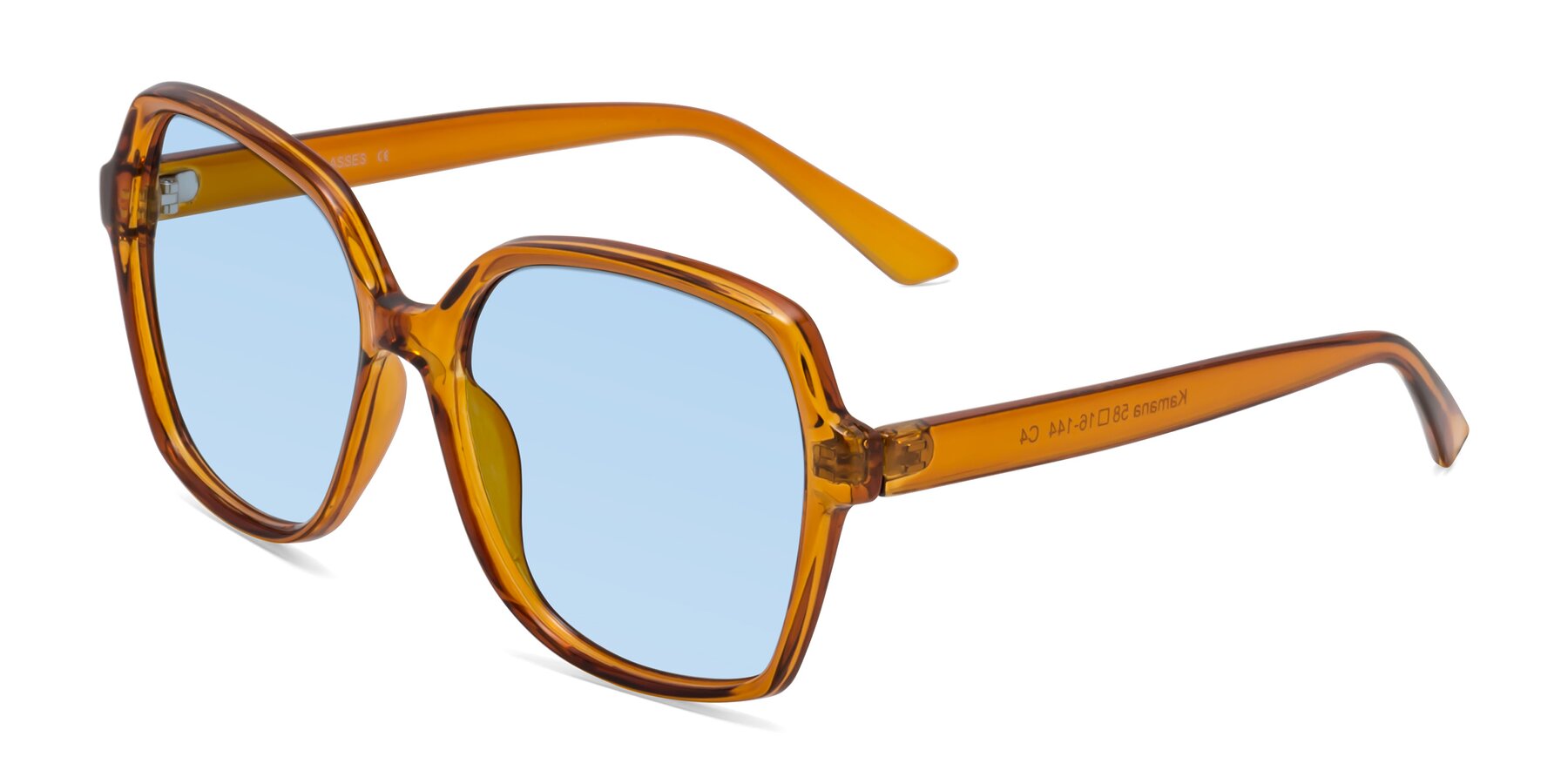 Angle of Kamana in Maple Syrup with Light Blue Tinted Lenses