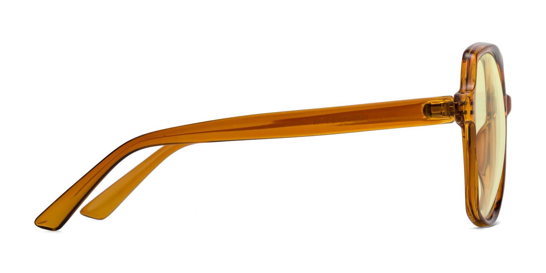 Side of Kamana in Maple Syrup with Light Yellow Tinted Lenses