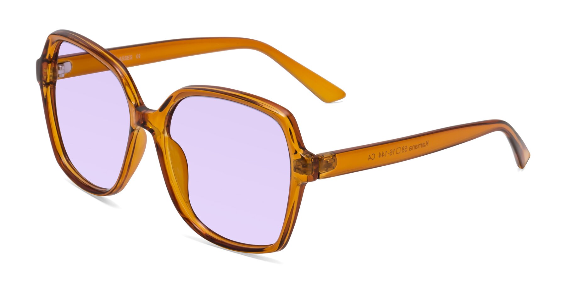 Angle of Kamana in Maple Syrup with Light Purple Tinted Lenses