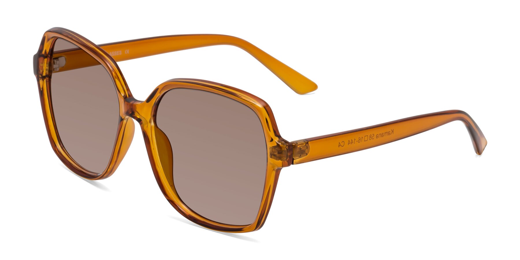 Angle of Kamana in Maple Syrup with Medium Brown Tinted Lenses