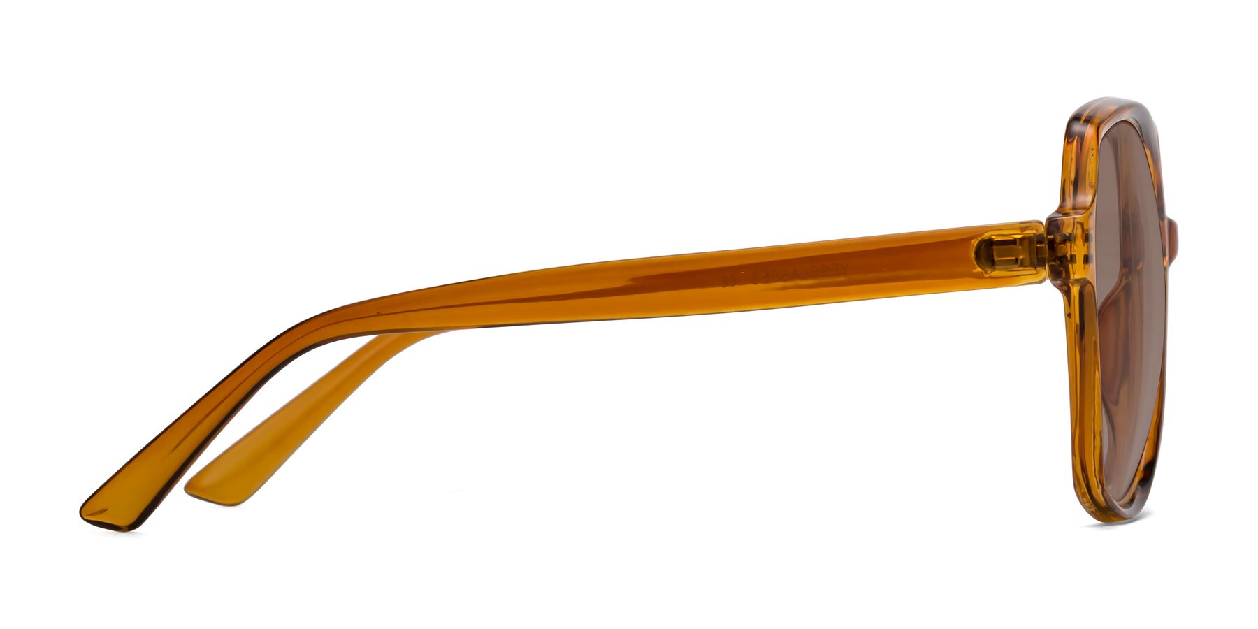 Side of Kamana in Maple Syrup with Medium Brown Tinted Lenses