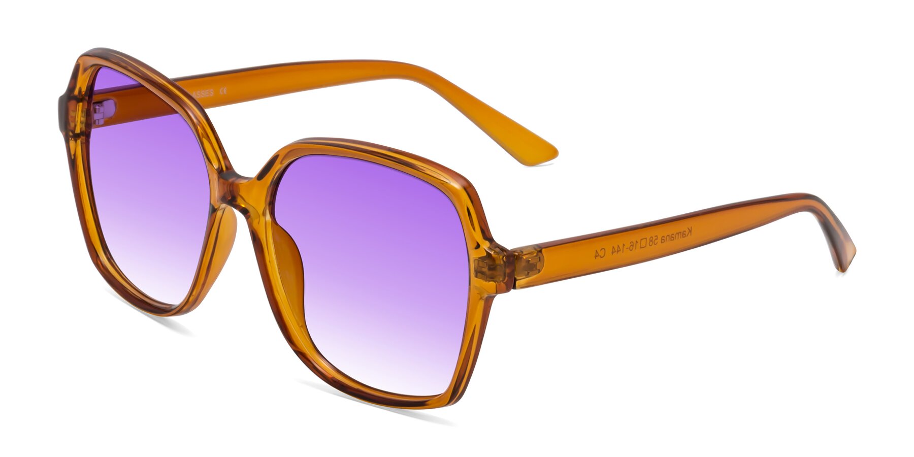 Angle of Kamana in Maple Syrup with Purple Gradient Lenses