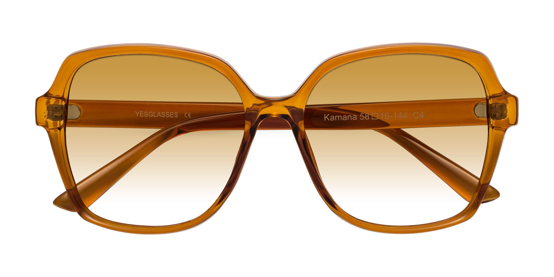 Folded Front of Kamana in Maple Syrup with Champagne Gradient Lenses