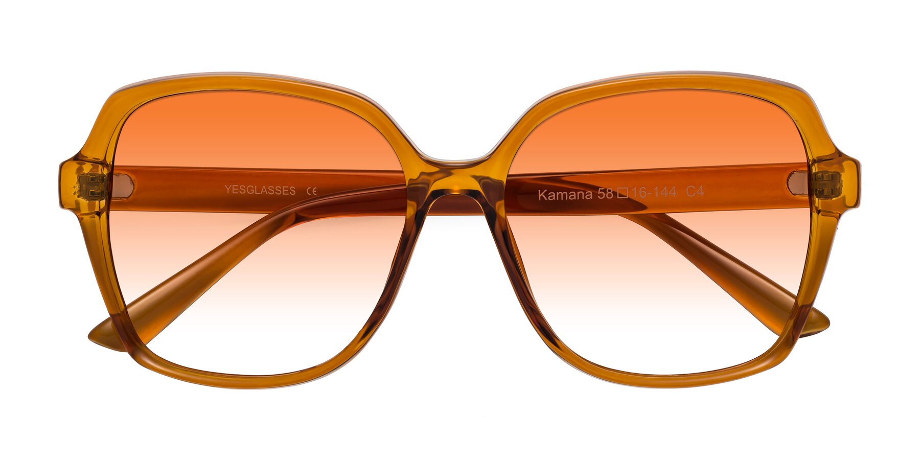 Folded Front of Kamana in Maple Syrup with Orange Gradient Lenses