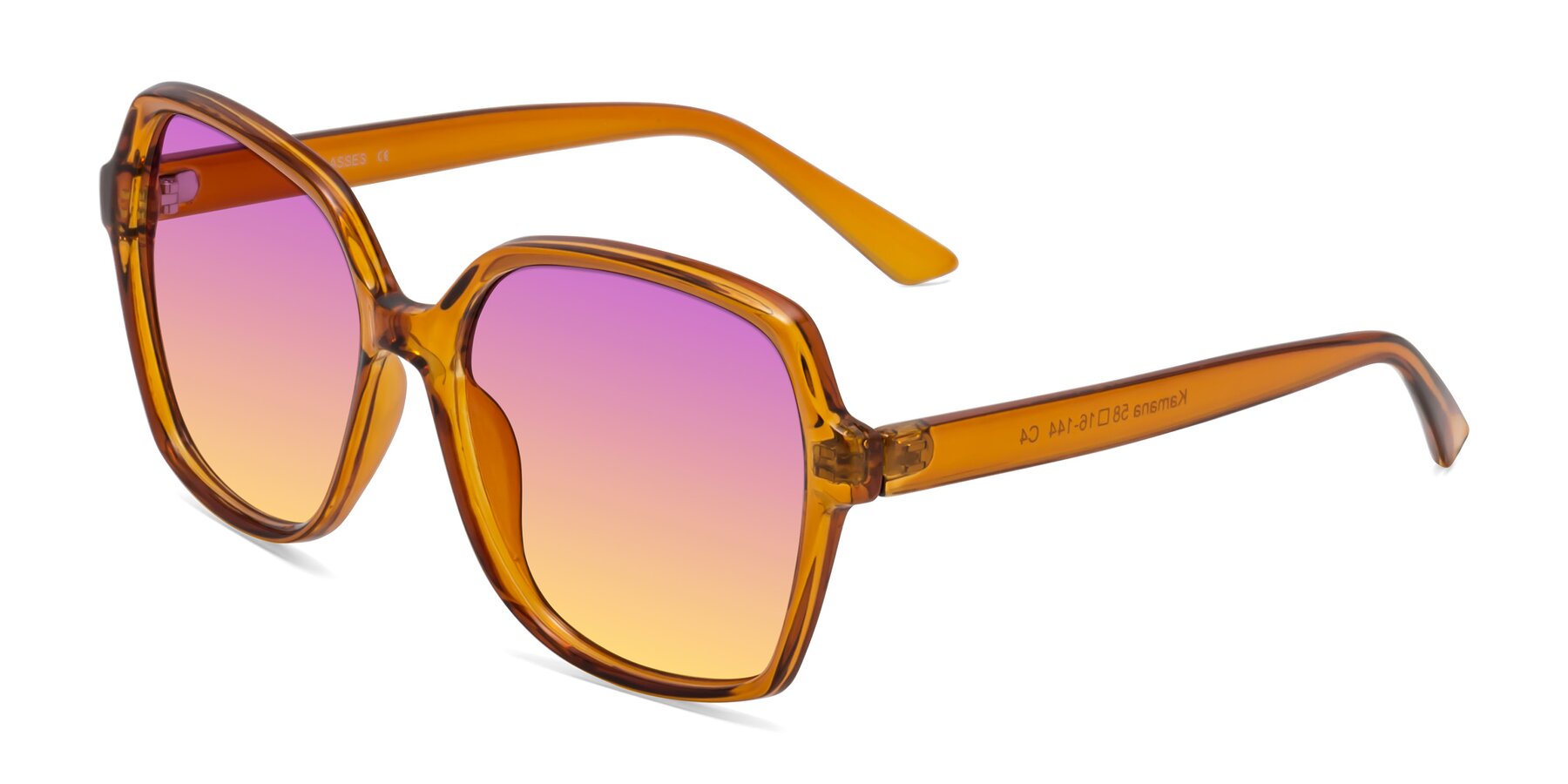 Angle of Kamana in Maple Syrup with Purple / Yellow Gradient Lenses