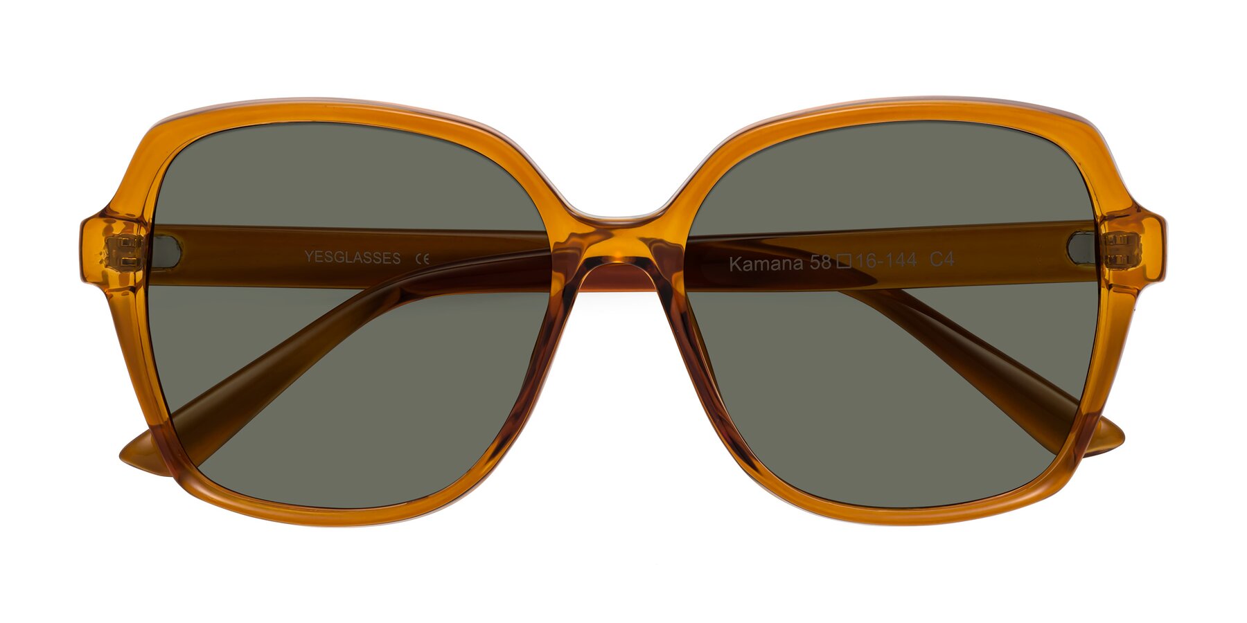 Folded Front of Kamana in Maple Syrup with Gray Polarized Lenses