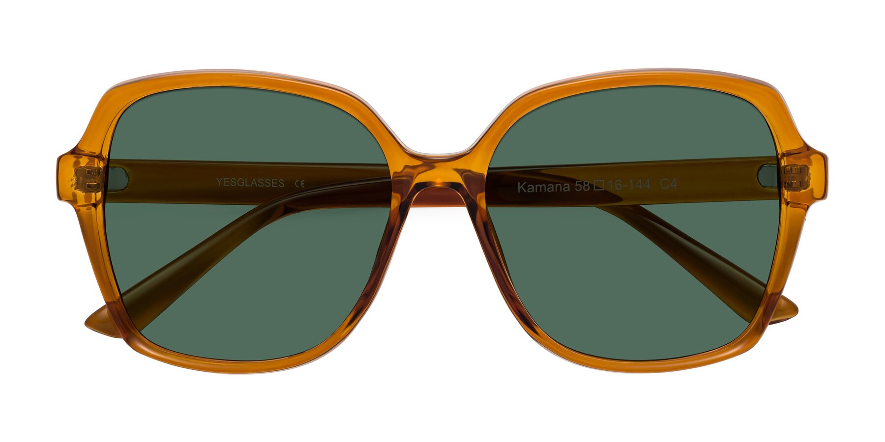 Folded Front of Kamana in Maple Syrup with Green Polarized Lenses