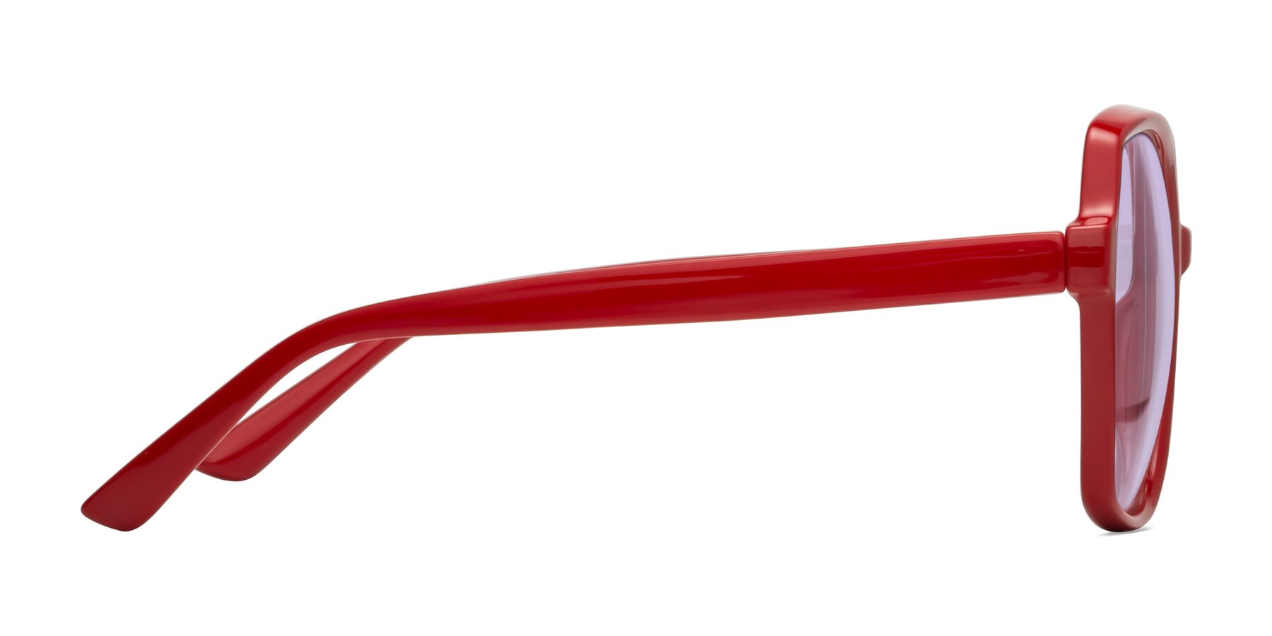 Side of Kamana in Red with Light Purple Tinted Lenses