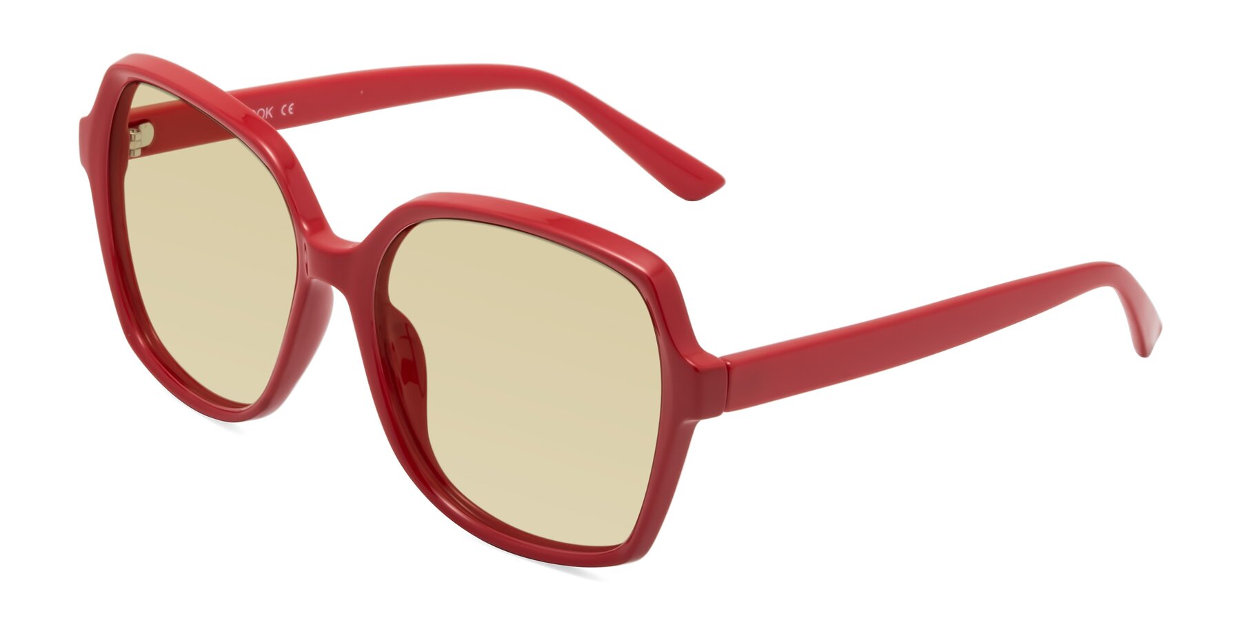 Angle of Kamana in Red with Light Champagne Tinted Lenses